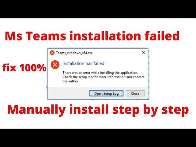 microsoft teams installation has failed in windows | installation has failed | teams error