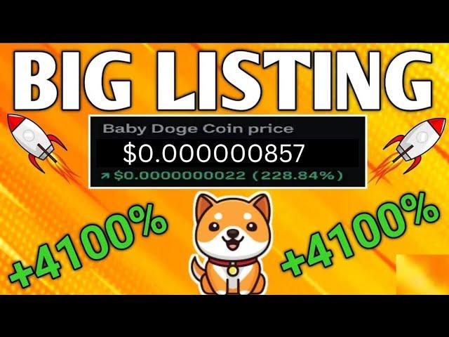 Baby Dogecoin News Today | Burning | BabyDoge Coin Price $0.000000857 | Binance Listing