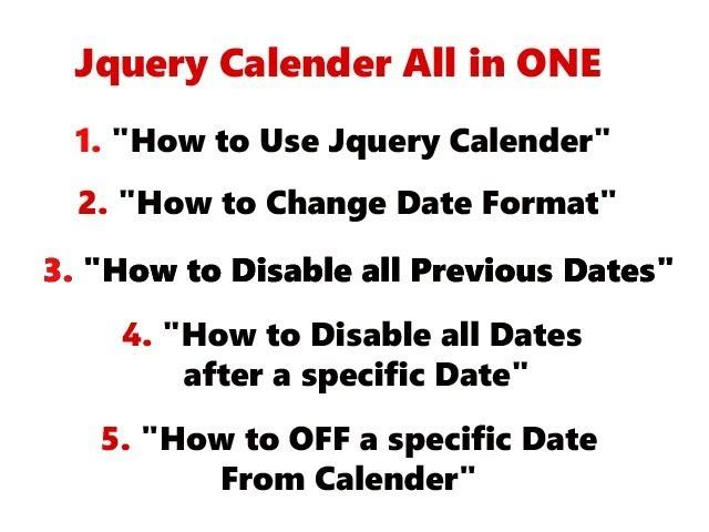 How to disable all previous dates & disable all dates after a specific date - jquery calender