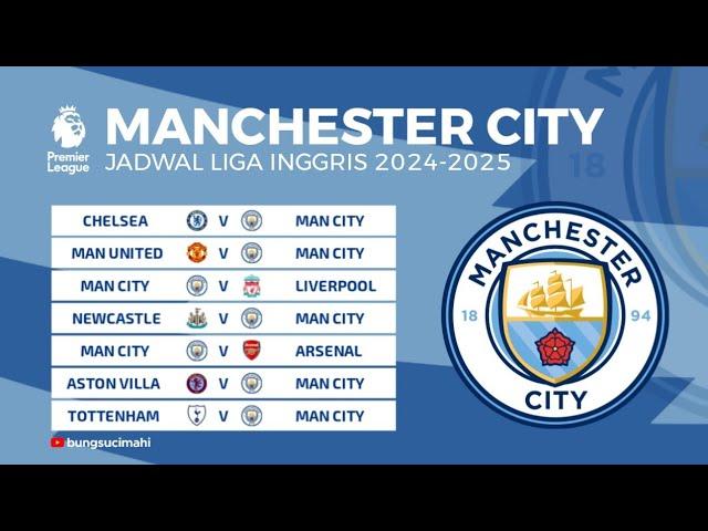 Jadwal Manchester City Liga Inggris 2024/2025 | Man City Fixtures Premier League 2024/25