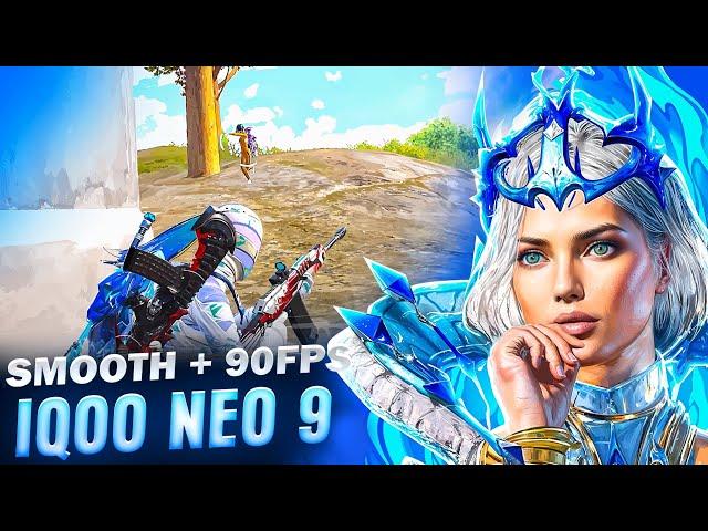 IQOO NEO 9 PRO RUSH GAMEPLAY  ACE DOMINATOR | SMOOTH + 90FPS | ANTI ALIASING OFF | PUBG BGMI