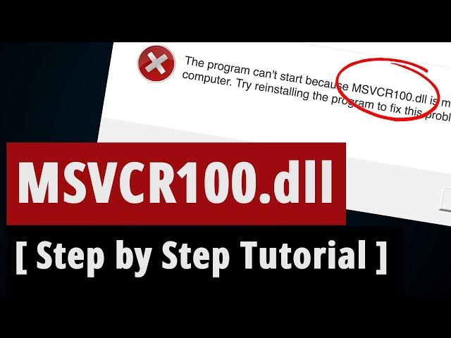 [SOLVED] Msvcr100.dll Missing Error Fix - [Step by Step Tutorial]