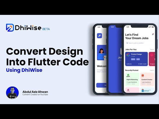 Flutter UI Tutorial - How to Convert Figma UI Design into Flutter Code using DhiWise | 100% Free