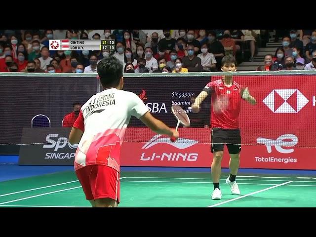 Anthony Sinisuka Ginting vs Loh Kean Yew Badminton Highlights 2022 Singapore Open