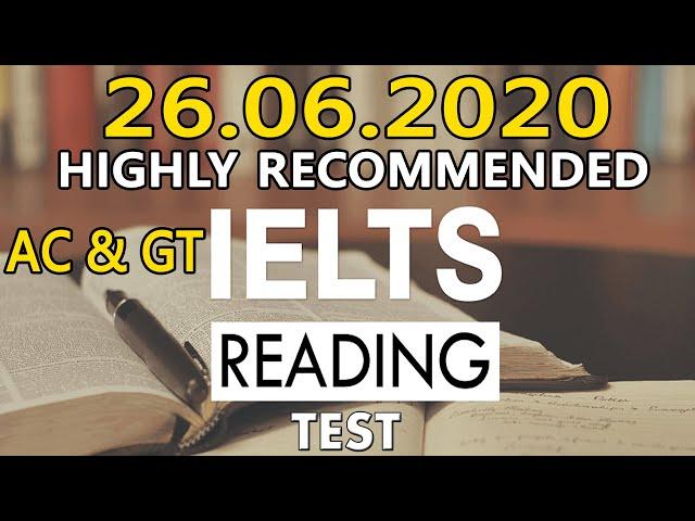 IELTS READING PRACTICE TEST 2020 WITH ANSWERS | 26-06-2020