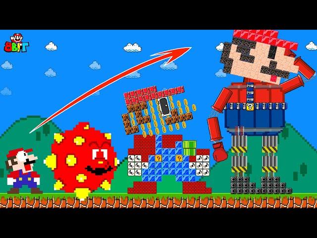 Super Mario Bros. but what if Mario can Upgrade himself: Mario to Mario Robot | Game Animation