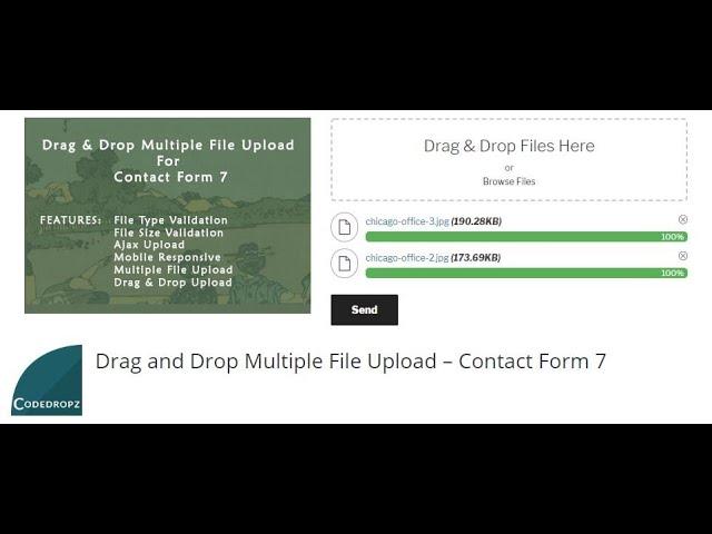 How to add Drag and Drop Multiple File Uploader  to Contact Form 7