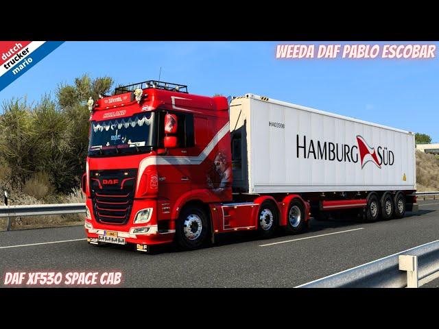 ets 2 WEEDA PABLO ESCOBAR DAF XF530 SPACE CAB r/w interior  paid skinmod made by EvBmodding D.T.M