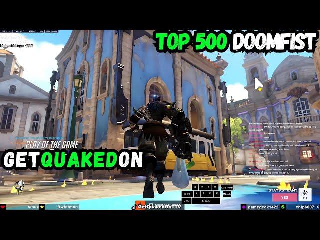 POTG!️ GETQUAKEDON INSANE DOOMFIST ROLLOUTS! - TOP 500 - OVERWATCH 2 SEASON 14 33 ELIMS!