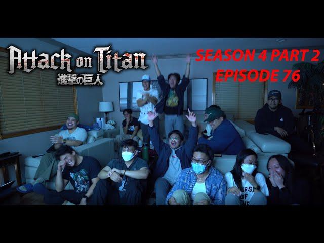 FINALLY IT'S BACK !! Attack on Titan Season 4 Part 2 - Episode 76 Group Reaction Video [SPOILERS]
