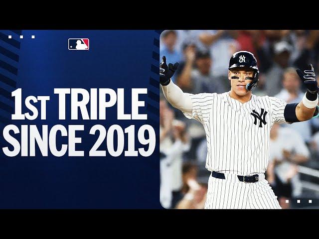 Aaron Judge's first triple since 2019 CLEARS THE BASES!