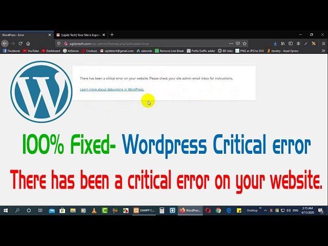 100% Fix- WordPress-There has been a critical error in your website-2020