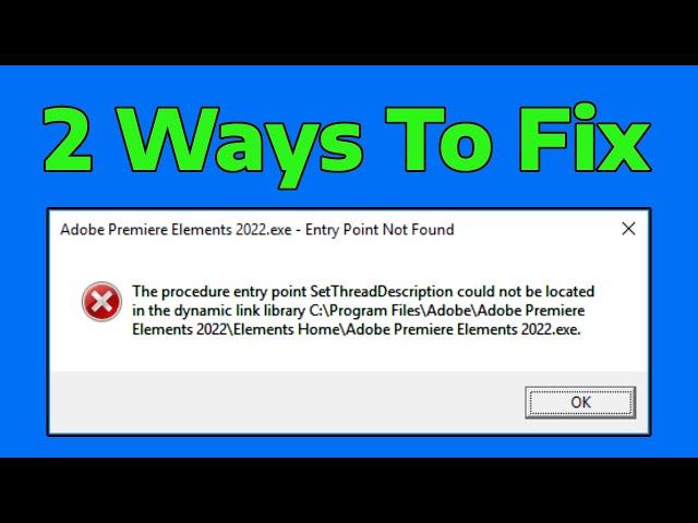 How To Fix The Procedure Entry Point Not Found Dynamic Link Library Error in Windows 11 10 8 7