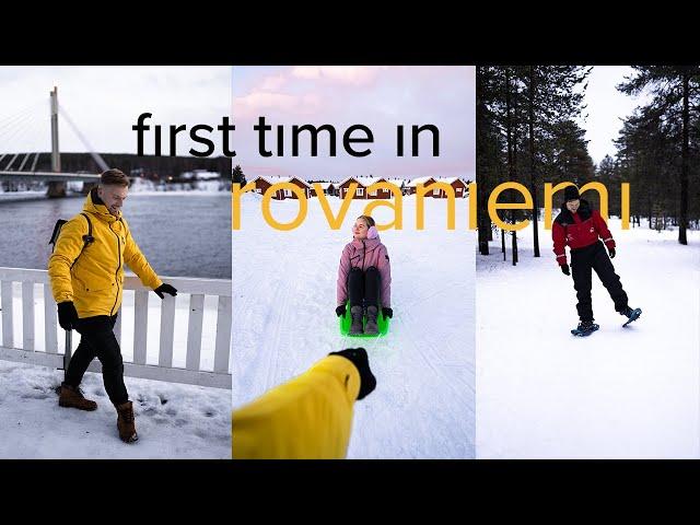 FIRST TIME IN LAPLAND - ROVANIEMI, SANTA CLAUS VILLAGE AND SNOWSHOEING! | FINLAND ROAD TRIP EP. 1