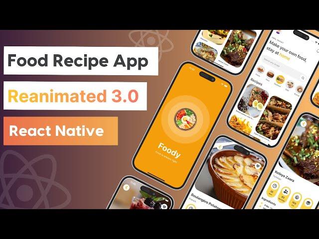  Build Food Recipe App in React Native Reanimated | React Native Projects | Beginner | Tutorial