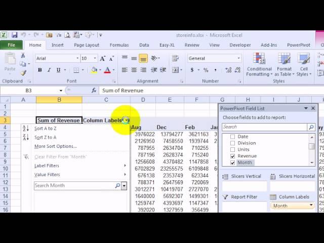 How to Sort Months in PowerPivot