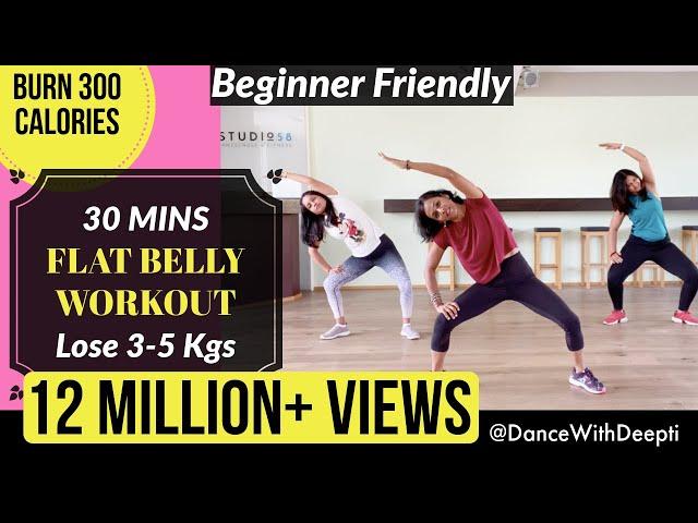 30mins DAILY FLAT BELLY Workout  - Beginner Bollywood | Easy Exercise to Lose weight 3-5kgs