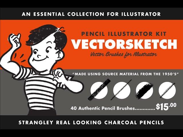 VectorSketch | Charcoal Pencil Brushes for Illustrator