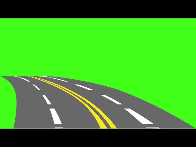 Road double lane green screen/Animated Green screen double lane road-Green screen videos free HD