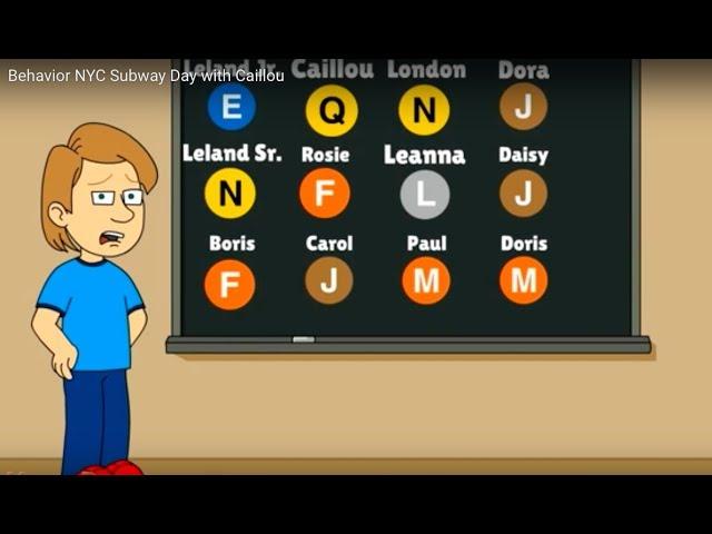 Behavior Chart Day (NYC Subway Cards) Caillou gets Z