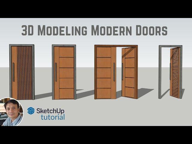 How to Create Simple Modern Doors | SketchUp Tutorial