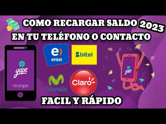 Como Recargar saldo con Yape a tu celular o poner saldo a tus contactos 2023