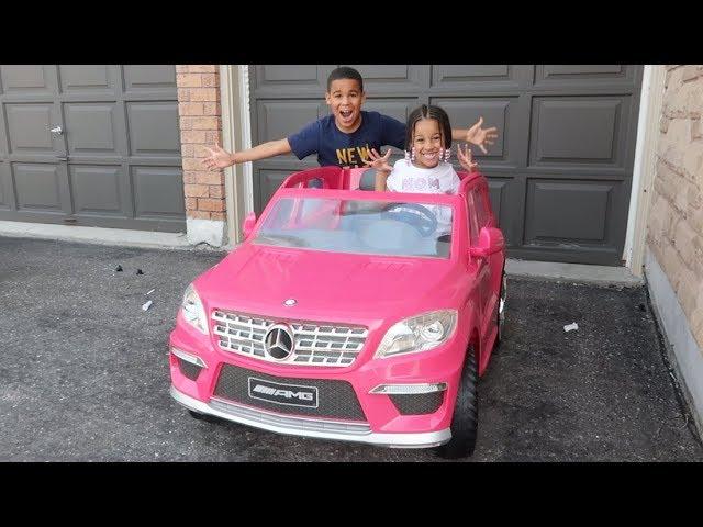 FamousTubeKIDS Get a New Pink Car Surprise!!