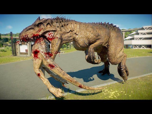 INDOMINUS REX vs INDORAPTOR vs T-REX vs SPINOSAURUS (DINOSAURS BATTLE) - Jurassic World Evolution 2
