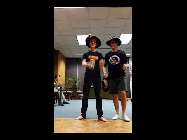 David Nayer and Ian Bethany 3-hat juggle play composite 160428