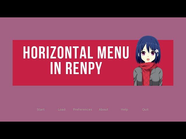 Ren'Py GUI Customization - Horizontal Menu