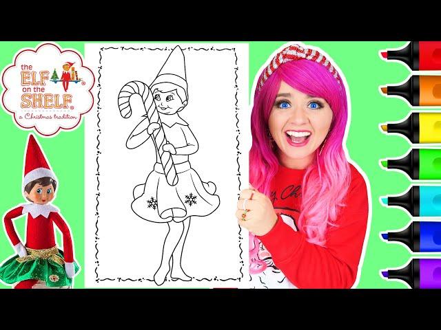 Coloring Elf on the Shelf Girl Elf Christmas Coloring Page | Ohuhu Art Markers