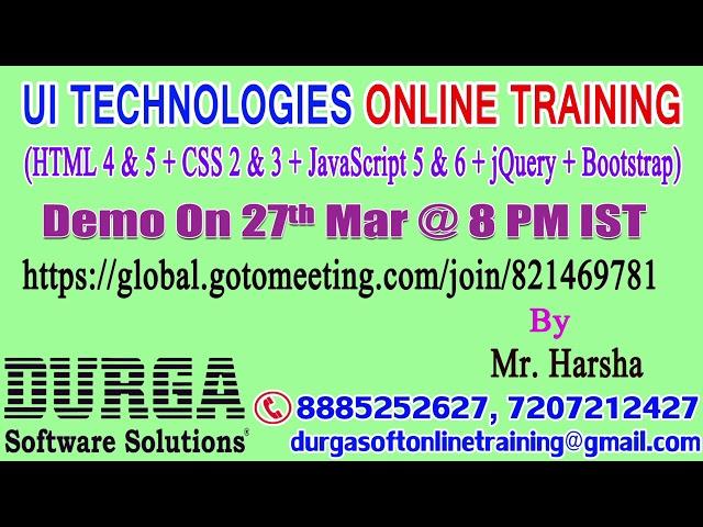 UI Technologies Online Training in DURGASOFT