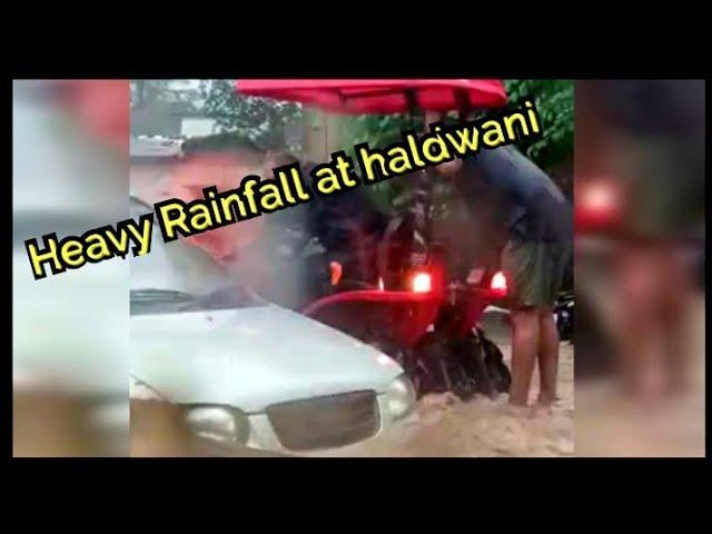 Raw footage of Heavy rainfall at Haldwani | Haldwani weather |️️