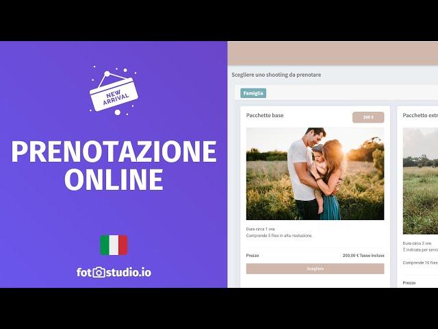 Nuovo modulo di prenotazione online - CRM FOTOSTUDIO