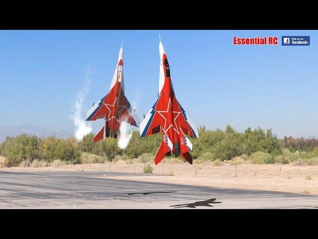 FANTASTIC Russian Mikoyan MiG-29 FORMATION PAIR/DUO with OVT VECTORED THRUST Demo