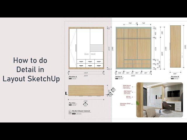 Layout SketchUp Lesson#03 How to do Furniture Detail in Layout SketchUp