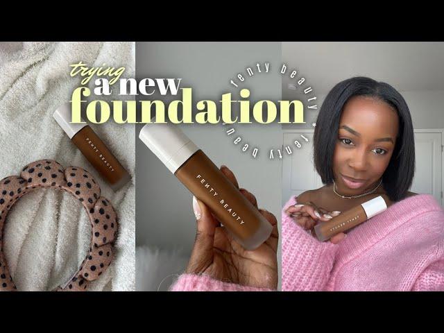 grwm trying fenty's NEW soft'lit luminous hydrating foundation | Andrea Renee