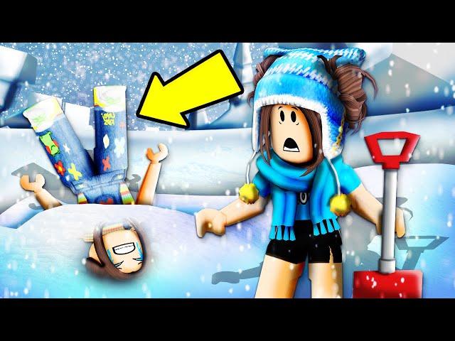 My 8 YEAR OLD GOT TRAPPED IN THE SNOW.. (Roblox Brookhaven)