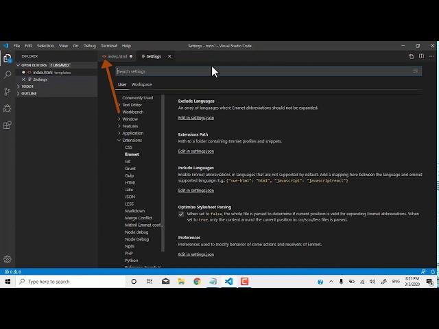 VS Code Autocomplete html tags not working Solution| Emmet Extentions