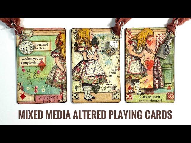 Napkin Art - Mixed Media Altered Playing Cards - Quick & Easy!