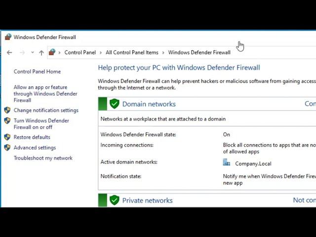 How To Disable Windows Defender Firewall Using Group Policy Windows Server 2019