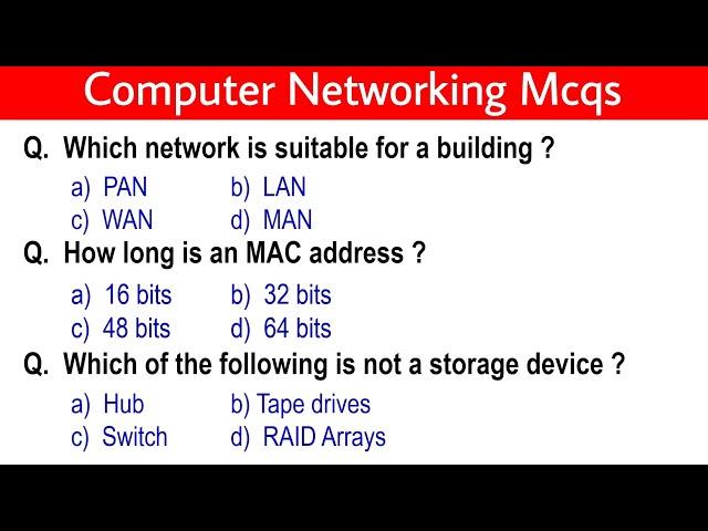 Part- 3 | Computer Networking Mcqs | networking mcq questions and answer