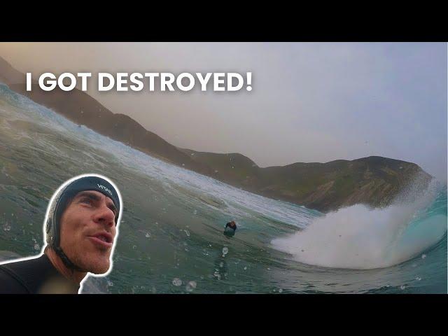 I ACCIDENTLY PADDELED out into a wave WAY ABOVE MY SKILL LEVEL! POV Surf Vlog Portugal #29