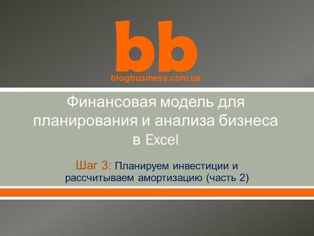 Блок Расчет инвестиций и амортизации в финансовой модели Excel (часть 2)