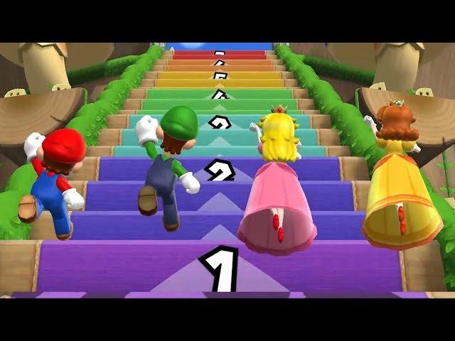 Mario Party 9 Step It Up - Mario vs Luigi vs Peach vs Daisy Gameplay | GreenSpot