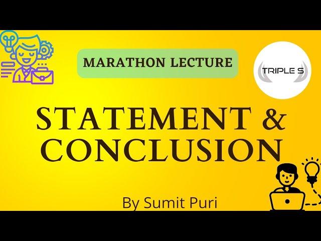 Statement & Conclusion - Marathon Lecture || Part 1 || #Reasoning by Sumit Puri for All Exams