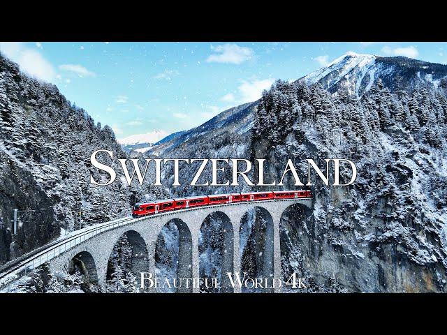 Winter Switzerland 4K Ultra HD • Stunning Footage, Scenic Relaxation Film with Calming Music