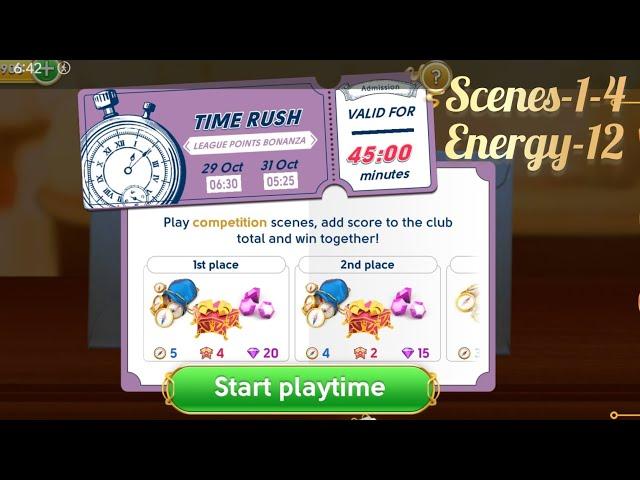 June's Journey Time Rush Today Competition 29-31/10/24 League Points Bonanza Energy 12 Scenes1 to 4