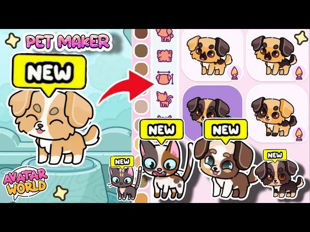 **PET MAKER UPDATE** IN AVATAR WORLD 