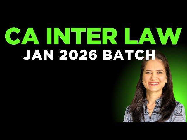 CA Inter Law Jan 2026 Batch Announcement